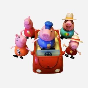 Peppa Pig family and car set